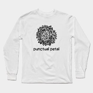 Dahlia Vintage Art Deco Positive Minimalist Flower Long Sleeve T-Shirt